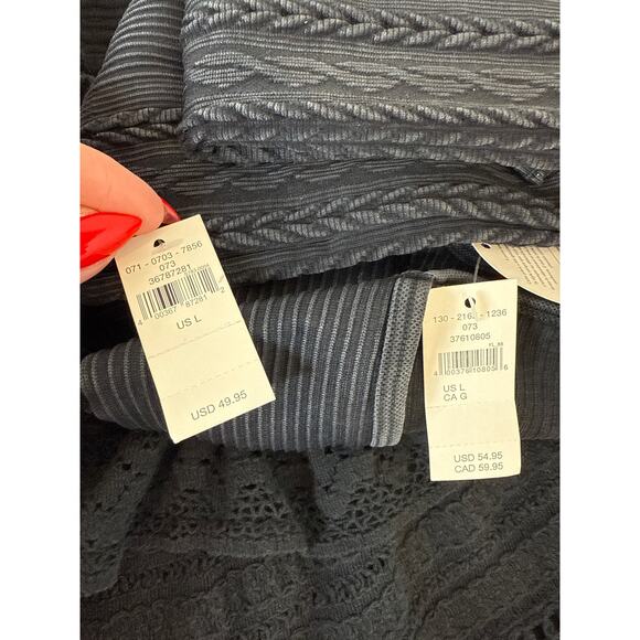 NWT Aerie Seamless Cable Square Neck Tee Shirt & Ruffle Mini Skirt Bundle Size L - Picture 10 of 10